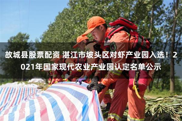 故城县股票配资 湛江市坡头区对虾产业园入选！2021年国家现代农业产业园认定名单公示