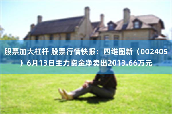 股票加大杠杆 股票行情快报：四维图新（002405）6月13日主力资金净卖出2013.66万元