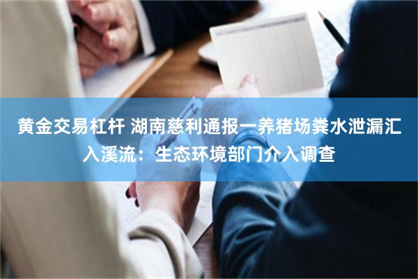 黄金交易杠杆 湖南慈利通报一养猪场粪水泄漏汇入溪流：生态环境部门介入调查
