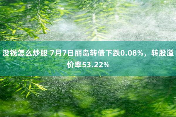 没钱怎么炒股 7月7日丽岛转债下跌0.08%，转股溢价率53.22%