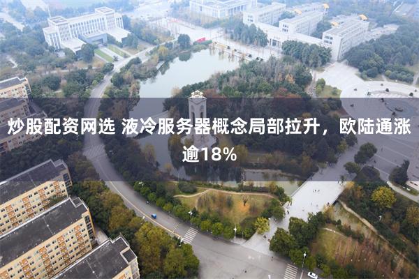炒股配资网选 液冷服务器概念局部拉升，欧陆通涨逾18%
