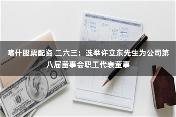 喀什股票配资 二六三：选举许立东先生为公司第八届董事会职工代表董事