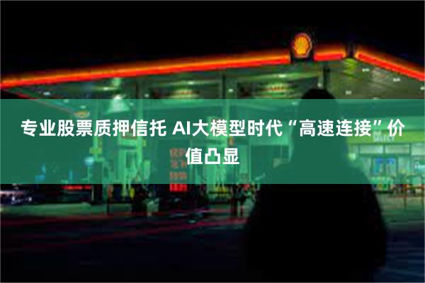 专业股票质押信托 AI大模型时代“高速连接”价值凸显